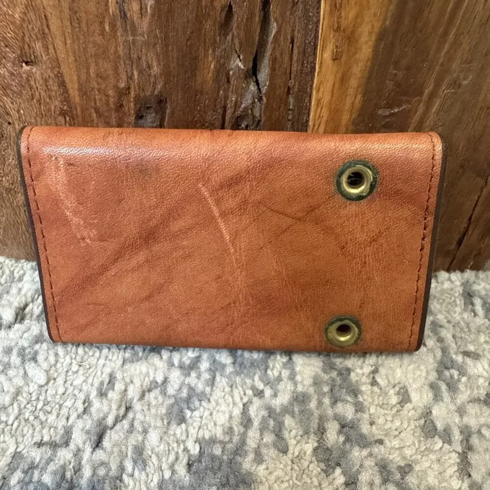 Rolfs Cowhide Leather Key Holder Caddy Hand Tooled Floral Snap Lock NOS